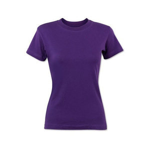 T-shirt femme en coton bio premium, uni, coupe slim, manches courtes, décontracté, basique, vente en gros, vêtements de mode - Product Image 1