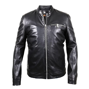 Blouson en cuir PU rétro pour homme, nouvelle collection printemps, style motard avec poches, vente en gros - Product Image 1