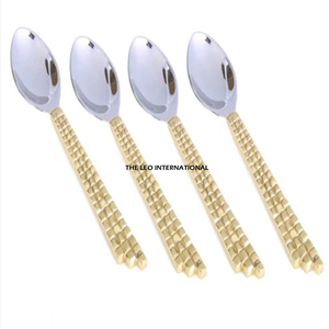 Ensemble de couverts en métal de designer haut de gamme, idéal pour les plats maison les plus simples, spatule à gâteau en acier miroir plaqué or - Product Image 2