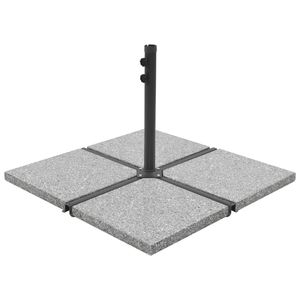 4 pezzi piatti quadrati in granito grigio 220.5 lb per ombrelli e basi da giardino - Product Image 1