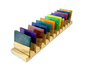 Posavasos cuadrados de madera para el hogar y la cocina, posavasos de madera y resina de aspecto de lujo, alfombrillas para tazas de té, precio al por mayor, vajilla, posavasos - Product Image 1