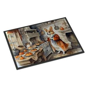 Corgi Fall Kitchen Pumpkins Non-Slip Doormat 24H X 36W Indoor <b>Outdoor</b> Entryway Rug Washable Low Pile Front Door <b>Mat</b> - Product Image 1