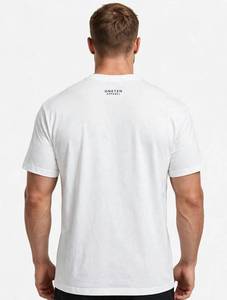 ONETEN APPAREL เสื้อยืดแขนสั้นผู้ชายสีขาวลายกราฟิกแมวดำน่ารัก - Product Image 5