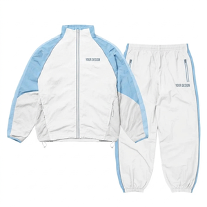 Survêtements en nylon personnalisés de haute qualité pour hommes, ensemble jogging deux pièces, veste coupe-vent patchwork et pantalon, vêtements de sport en nylon - Product Image 2