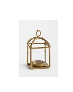 Luxury Polished Gold Metal <b>Lantern</b> <b>Candle</b> Holder Clear Glass Decorative <b>Lantern</b> for Wedding Party & Event Decor - Product Image 1