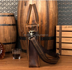 Vente en gros d'usine sac à bandoulière en cuir véritable pour ordinateur portable sac d'ordinateur mallette portable pour hommes femmes bureau sac d'ordinateur personnalisé - Product Image 3