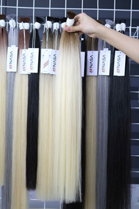 Precio al por mayor Extensiones de cabello a granel Cabello humano Double Drown 100 gramos Colores claros 18 pulgadas - Product Image 3