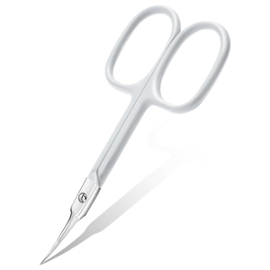 Ciseaux de beauté modernes à revêtement blanc mat, à pointe de précision, pour la coupe des cuticules, pour les kits de maquillage et de toilettage professionnels - Product Image 1