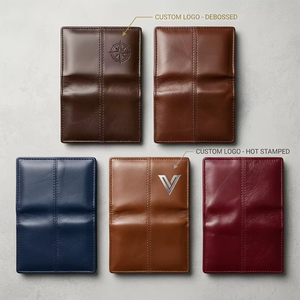 S. R. <b>LEATHER</b> GOODS Genuine <b>Leather</b> <b>Passport</b> Card Holder Premium Slim <b>Wallet</b> Handmade Card Case Compact Minimalist Design Men - Product Image 2