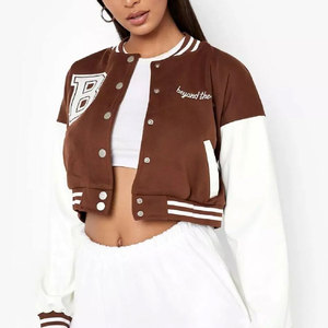 Chaqueta universitaria al por mayor para mujer, logotipo personalizado del fabricante, alta calidad, 100% lana, poliéster, diseños personalizables. - Product Image 3