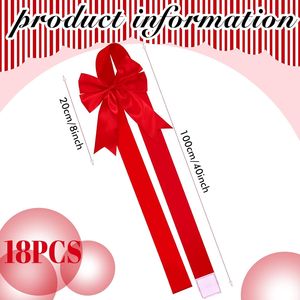 18 Pezzi di Grandi Nastri Natalizi 8x40 Pollici per Porte e Armadi, 18 Pezzi di Fiocchi per Albero di Natale, Nastri Natalizi per Mobili e Decorazioni - Product Image 6