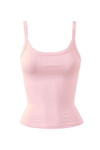 Camiseta sin mangas de punto acanalado elástico de color liso para mujer con logo personalizado al por mayor, top básico interior tipo camisola - Product Image 6