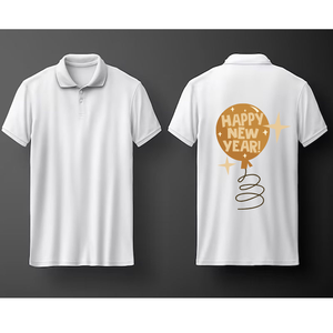 Polo Blanco para Hombre, Manga Corta, Estampado de Árbol de Navidad, Logotipo en la Espalda, Informal, de Punto, Algodón Transpirable, Corte Regular - Product Image 5