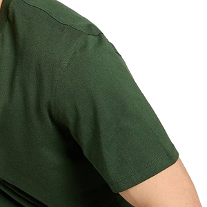 T-shirt en coton vert pour homme, col rond, manches courtes, coupe classique, couleur unie, jersey décontracté, design uni, respirant - Product Image 4