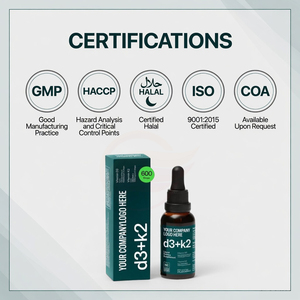 Private Label <b>Vitamin</b> D3 K2 <b>Liquid</b> Drops 5000 IU D3 120 mcg K2 Omega 3 MCT Oil Immune Bone Support Supplement - Product Image 3