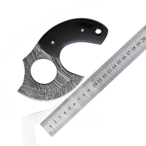 มีดล่าสัตว์เหล็กดามัสกัสทำมือคุณภาพพรีเมียมขนาดสั่งทำพิเศษ ด้ามจับสบายมือ พร้อมปลอกหนัง - Product Image 6