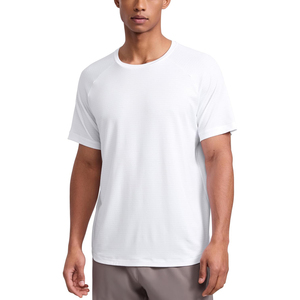 Nouveau T-shirt tricoté à manches courtes et col rond pour homme 2026, couleur unie, coupe classique, séchage rapide, style décontracté, blanc, pour la gym - Product Image 2