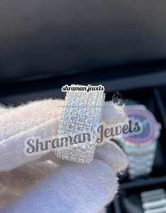 Anillo de Eternidad con Pavé de Diamantes Moissanite Chapado en Oro Original Romántico de Moda, Anillo de Promesa Unisex para Boda, Fiesta, Joyería Fina, Regalo - Product Image 3