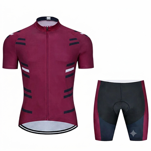 Vêtements de sport en gros, ensemble de maillots de cyclisme personnalisés pour hommes et femmes, ensemble de shorts à bretelles à manches courtes, ensemble de cyclisme respirant, coupe athlétique - Product Image 1
