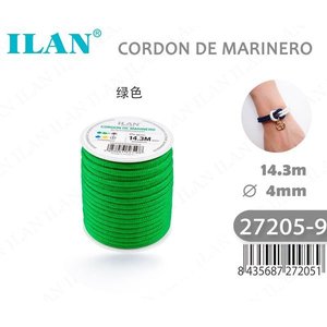 Corda da marinaio Ilan 4mm 14.3m verde per la creazione di braccialetti - Product Image 3