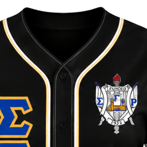 Camiseta de béisbol personalizada para mujer de la hermandad Sigma Gamma Rho, con letras griegas bordadas, abotonada, ropa deportiva al por mayor. - Product Image 3