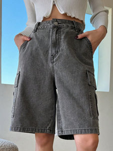 Shorts de Mezclilla para Mujer, Estilo Urbano, Transpirables, Impermeables, Resistentes al Viento, de Secado Rápido, Cintura Elástica, para Actividades al Aire Libre - Product Image 5