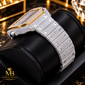 Reloj de Lujo para Hombre con Movimiento Citizen de Cuarzo, Esfera Cuadrada con Incrustaciones de Diamantes, Cristal de Zafiro, Correa de Acero Inoxidable y Cierre Desplegable - Product Image 2