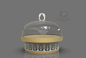 Gold Stainless Steel & Glass Eco-Friendly Crescent Moon Ramadan Eid Dessert Display <b>Cake</b> <b>Stand</b> with <b>Dome</b> Cover Dishwasher Safe - Product Image 5