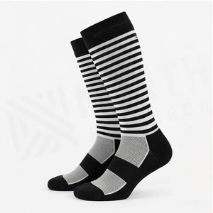 <b>Knee</b> <b>High</b> Striped <b>Socks</b> Black White Breathable Soccer Football <b>Socks</b> for Adults Summer Sport Wear - Product Image 3