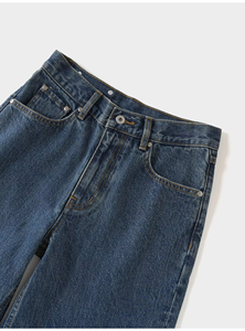 2026 HaiYao High Quality Custom Vintage Dark Blue Wash Wide Leg Fit Streetwear Hiphop OEM ODM Cotton Causal Men's <b>Denim</b> Jeansns - Product Image 5