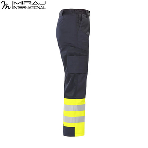 Pantalones de seguridad de alta visibilidad de dos tonos para hombre, pantalones de trabajo con cinta reflectante para construcción e ingeniería - Product Image 6