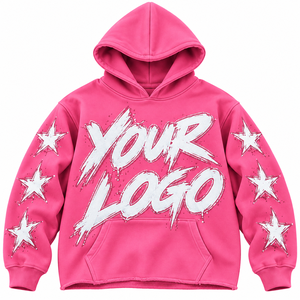 Men's Unisex Hoodie Regular Fit <b>Spray</b> Printed Stars Logo Front Pocket Hip Hop Style Regular Sleeve Knitted Fleece OEM Service - Product Image 4