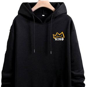 Sudadera con capucha de algodón 100% para hombre, sudadera de lana cómoda, cuello con capucha de invierno, estampado alto XL, logotipo personalizado - Product Image 1
