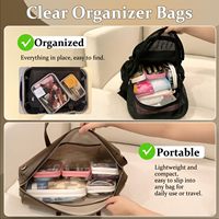 Étui de rangement portable en PVC transparent rigide avec fermeture éclair, organisateur de voyage pour outils, maquillage, bijoux, petits jouets