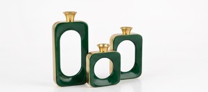 Vantage Modern Luxury Set of 3 Aluminium Antique Finished Tabletop Flower <b>Vase</b> <b>Unique</b> Style Fancy Home Wedding Decor - Product Image 4