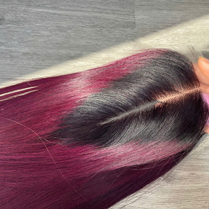 Paquete de Cabello Humano Virgen Vietnamita 100% Natural a Precio de Mayoreo Extensiones de Cabello Super Double Drawn en Color Borgoña Degradado - Product Image 4