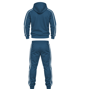 Ensemble de survêtement décontracté pour homme avec capuche, veste de sport zippée de qualité supérieure, pantalon de jogging à taille élastique, vêtements de fitness et de course - Product Image 2