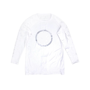 Chemise de compression à manches longues noire pour homme avec imprimé circulaire, séchage rapide, coupe ajustée, vêtements d'arts martiaux - Product Image 2