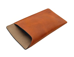 Étui à lunettes de luxe Castello marron en cuir de vachette véritable huilé, fait main, fermeture ouverte, faible MOQ, article très demandé, portefeuilles - Product Image 5
