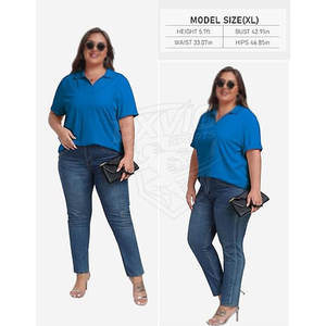 Camisetas Polo Extra Grandes de Secado Rápido para Mujer, Hechas de Algodón/Poliéster, Tela Cómoda - Product Image 6