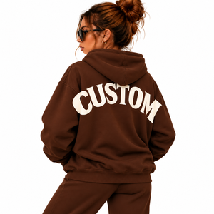 Prix d'usine Sweat à capuche épais surdimensionné pour femme, en molleton, avec impression personnalisée au dos, Sweat-shirt à capuche surdimensionné personnalisé pour femme - Product Image 6