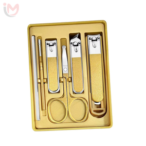 Lujoso Kit de Manicura 5 en 1 de Acero Inoxidable con Cortaúñas, Tijeras y Lima, Set Portátil en Caja de Color para Adultos - Product Image 1