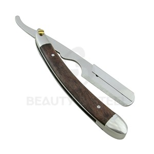 Rasoir droit classique en bois clair avec manche ergonomique, système de rasage à lame unique pour barbiers professionnels et toilettage à domicile - Product Image 2