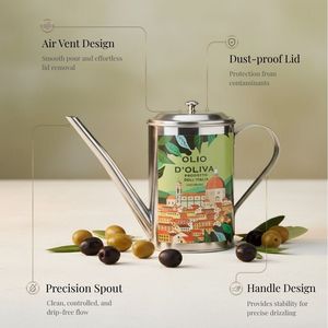 [Holar] Taiwan Made Vintage Oval Shaped Stainless Steel Cooking Oil <b>Bottle</b> for Kitchen - Product Image 2