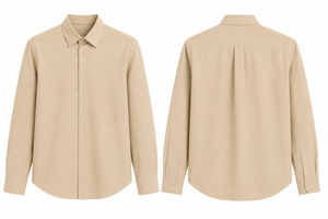 Chemise habillée grise à manches longues pour homme, col rabattu, boutonnée, tissée, décontractée, pour le bureau - Product Image 2