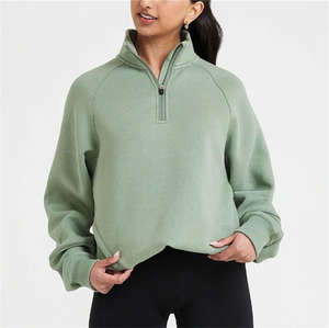 Sudadera Oversize de Mujer con Media Cremallera Transpirable para Descanso - Otoño/Invierno Tallas Grandes con Logotipo Personalizado y Cordón Ajustable en el Bajo - Product Image 1