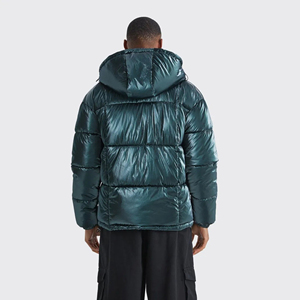 Veste d'hiver matelassée pour homme, chaude, imperméable, coupe-vent, à capuche, personnalisable, vente en gros, fabricant de marques sur mesure - Product Image 3