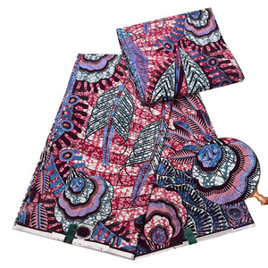 Tissu Wax Africain Imprimé Pailleté Grand Luxe Nouveaux Modèles, Motif Fleur, <span class=keywords><strong>Pagne</strong></span> <span class=keywords><strong>en</strong></span> Gros à Prix Abordable pour Robe de Soirée à Coudre - Product Image 1