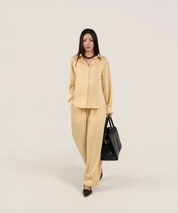 Anti-wrinkle Elastic Mid Waist Summer Casual Loose Fit Wide-leg Solid Silk Blend Breathable Woolen Maternity Women's <b>Pants</b> - Product Image 1