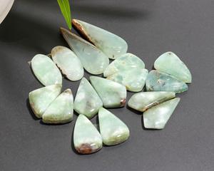 8 paires de pierres précieuses en chrysoprase verte naturelle, 166 carats, pour la fabrication de bijoux, 34x12, 20x10mm # 20012 - Product Image 1